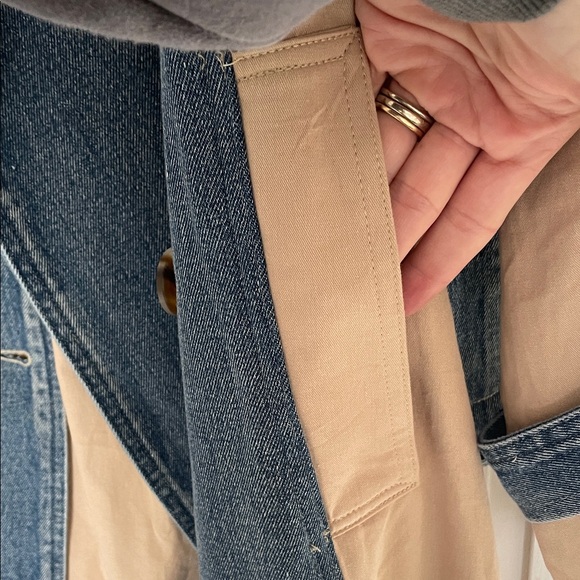 Vici Denim and Khaki Trench Coat SzXS - Picture 9 of 12